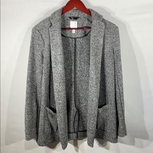 Lauren Conrad sweater blazer black marled medium